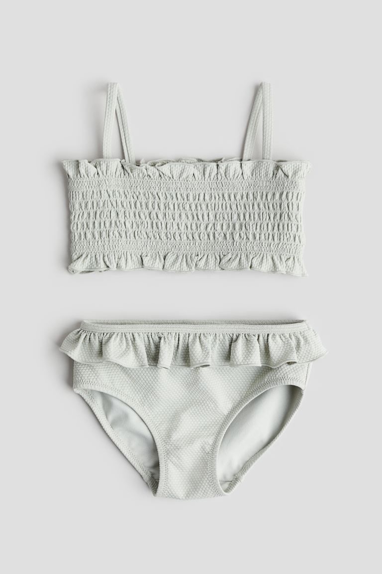 Ruffle-trimmed Smocked Bikini | H&M (US + CA)