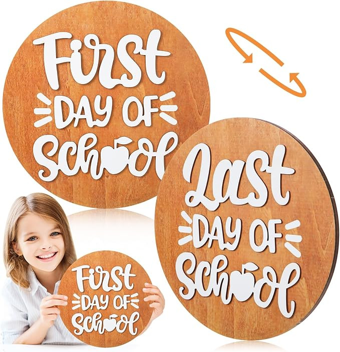First and Last Day of School Board Double Sided First Day of School Board Reusable First Day of S... | Amazon (US)