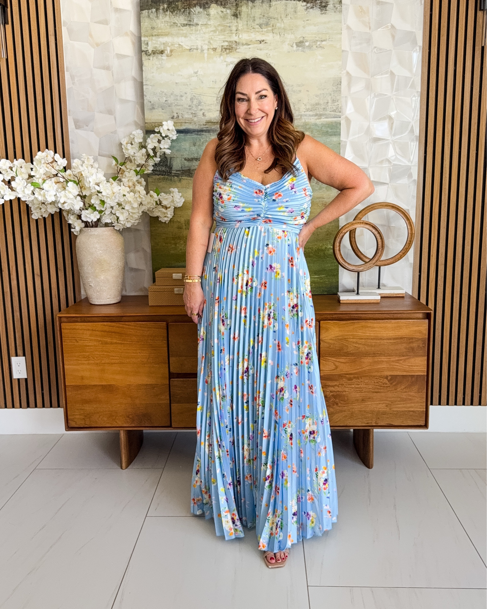 Petal & Pup Naira Pleated Maxi Dress | Wearing Large but sizing has changed and the sizing is off. Use size chart on site to find your accurate size.

#LTKSeasonal #LTKOver40 #LTKMidsize