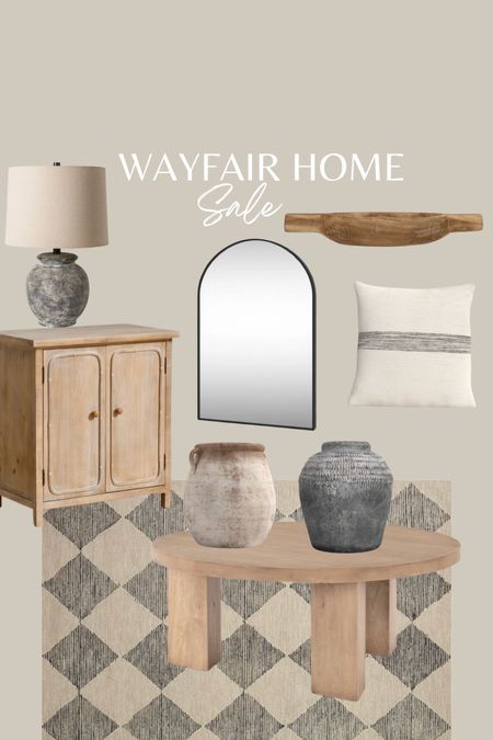 Wayfair home sale | spring home decor | checkered rug | loloirug | arch mirror | coffee table | neutral home | living room decor 

#LTKSale #LTKsalealert #LTKhome