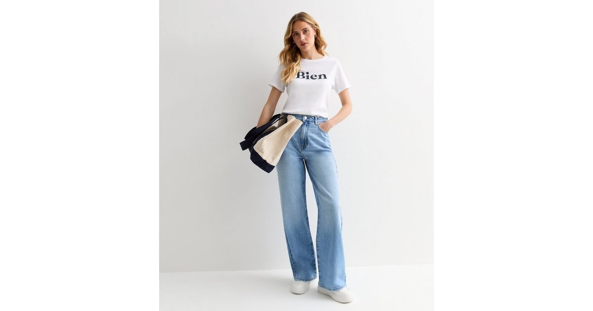 Blue Adalae High-Waist Wide Leg Jeans | New Look | New Look (UK)