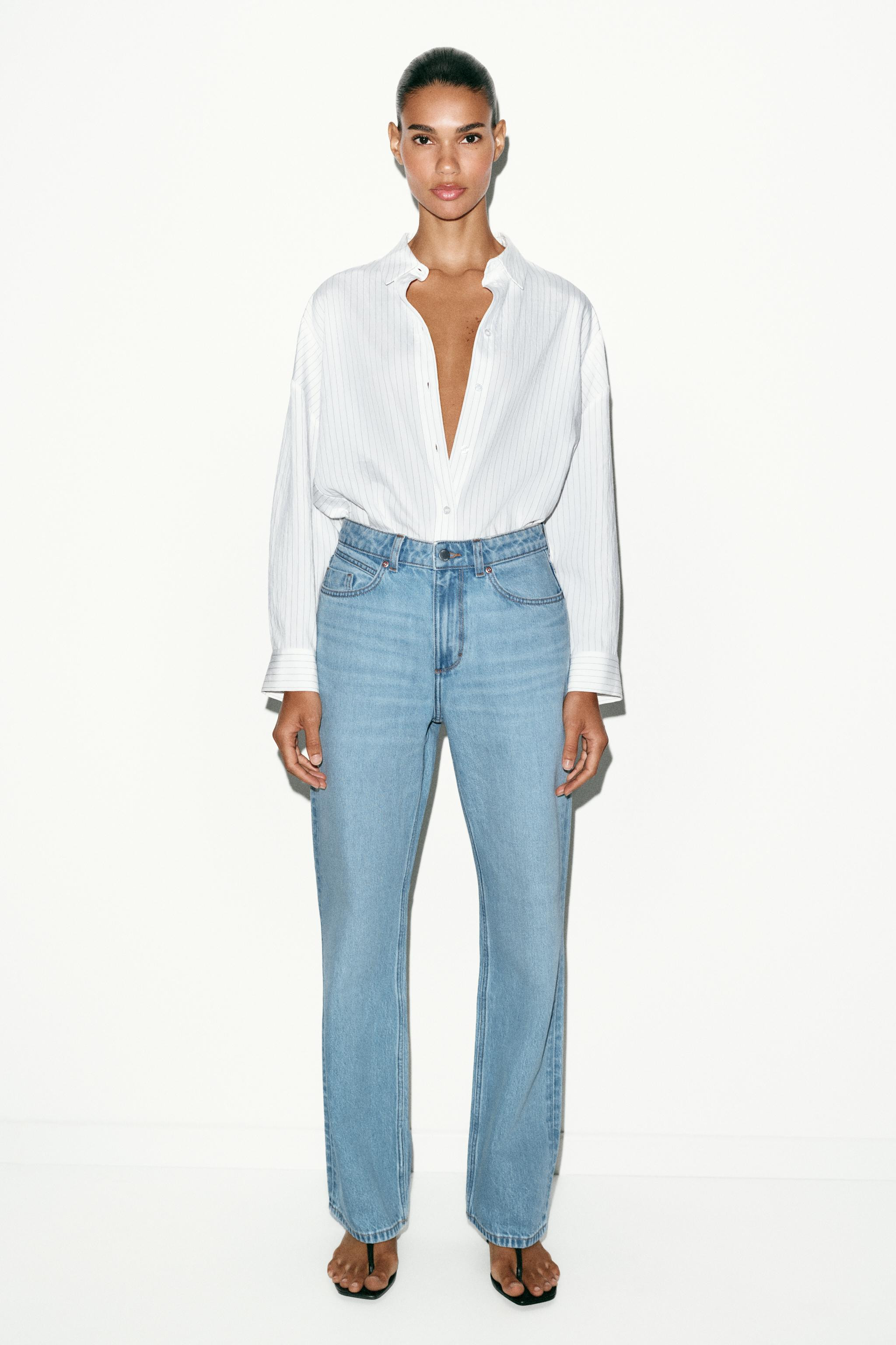 Z.03 HIGH WAISTED STRAIGHT LONG LENGTH JEANS | Zara US