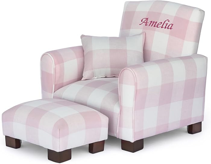 Toddler Personalized Armchair, Kids Upholstered Rocking Chair with Personalization, Toddler Chair... | Amazon (US)