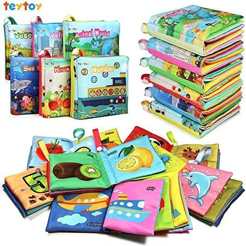 teytoy My First Soft Book, Nontoxic Fabric Baby Cloth Books Early Education Toys Activity Crinkle Cl | Amazon (US)