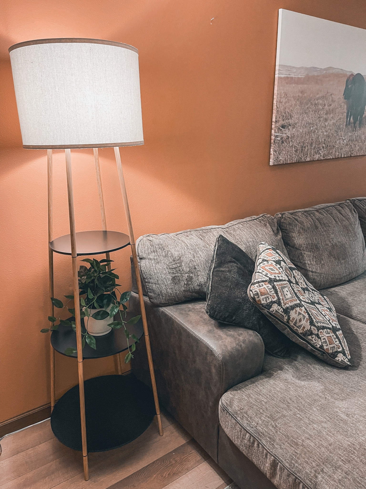 I snagged the cutest lamp at Target this weekend! Love how it lights our space and still provides an “end table” feel.

#LTKhome