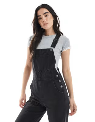 ASOS DESIGN denim overall in washed black | ASOS (Global)