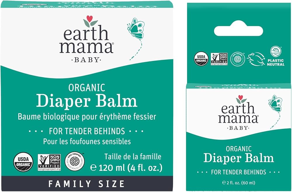Earth Mama Organic Diaper Balm Multipurpose Baby Ointment Set | EWG Verified, Petroleum & Fragran... | Amazon (US)