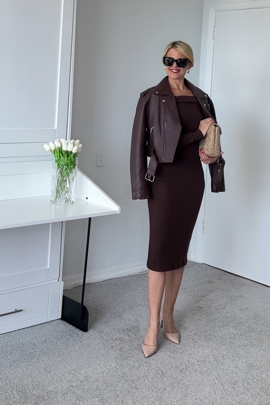 The jacket is in Australian sizes.    I'm wearing a size 6

Typically I'm a 7-7.5.   In this pair of pumps Im a 7.

Dress is true to size 

#LTKparties #LTKfindsunder100 #LTKSeasonal