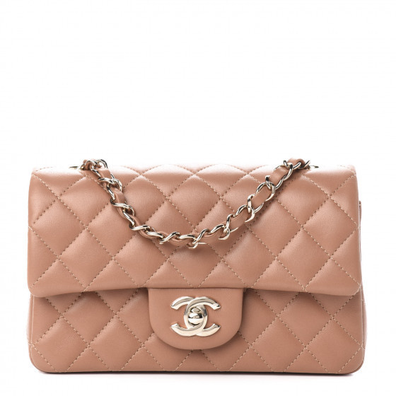 CHANEL Lambskin Quilted Mini Rectangular Flap Brown | Fashionphile