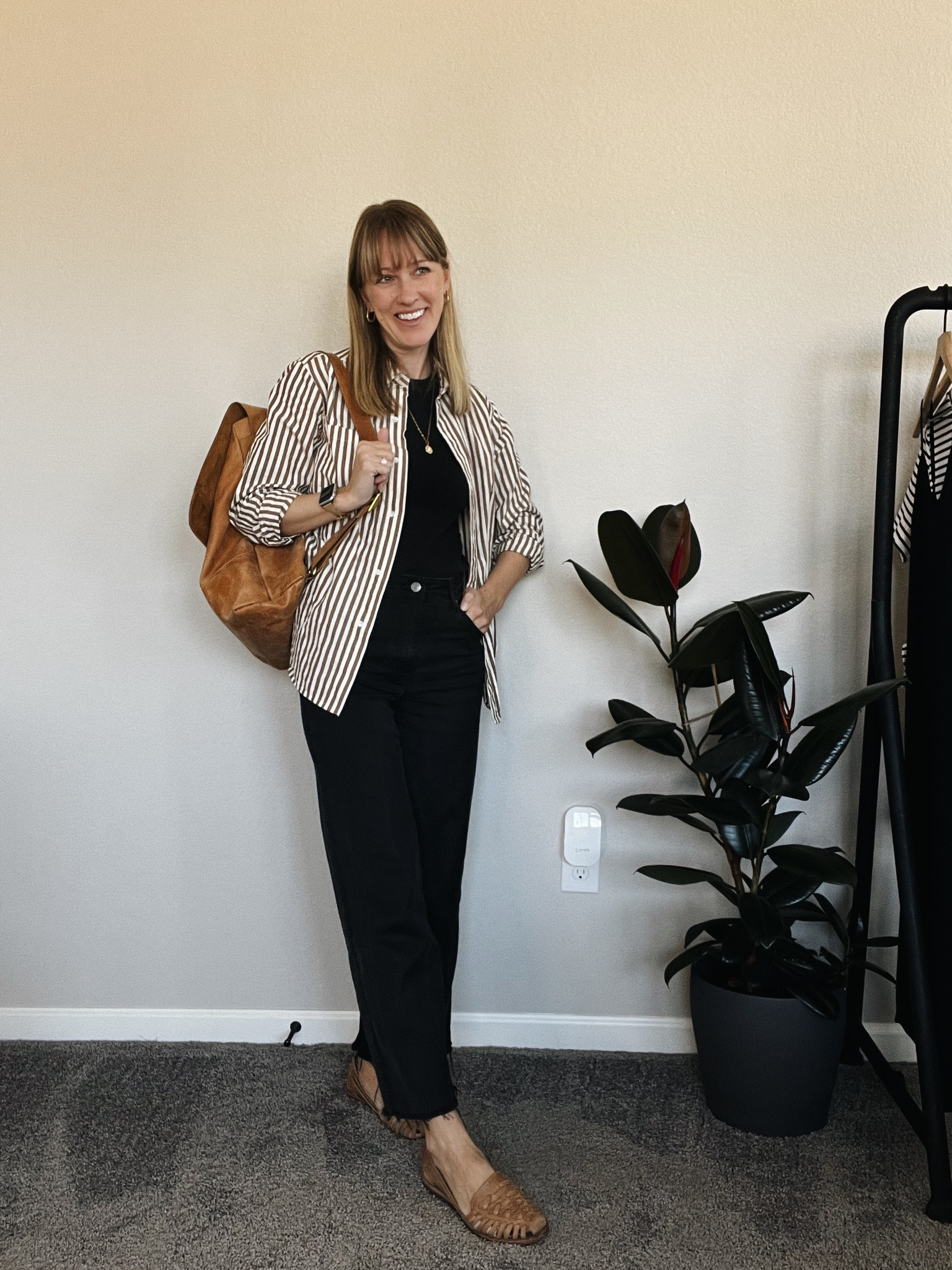 There are some outfits I wear on repeat, and this one is it!

My spring outfit formula: a high quality tank, wide leg cropped pants, a lighter layering piece (stripes are always a good choice), and a comfortable slip on sandal.

#LTKSeasonal #LTKstyletip