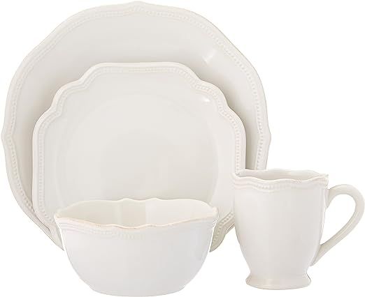 Lenox White French Perle Bead 4Pc Place Setting, 6.45 LB | Amazon (US)