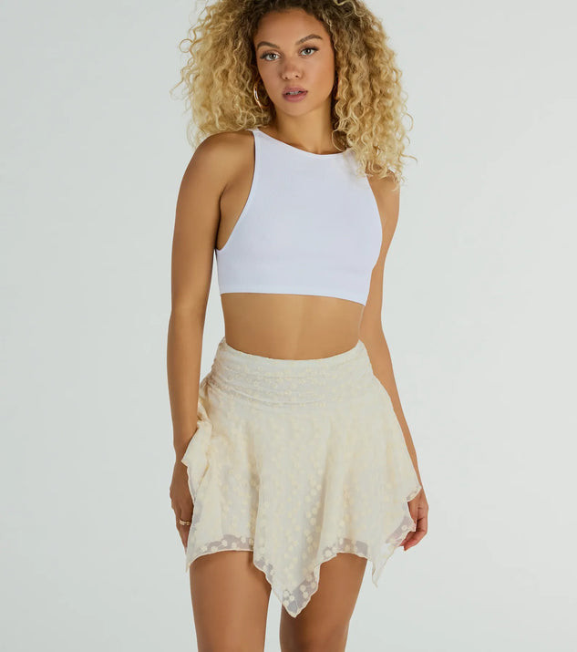 Playing The Field Floral Embroidered Mesh Skort | Windsor Stores