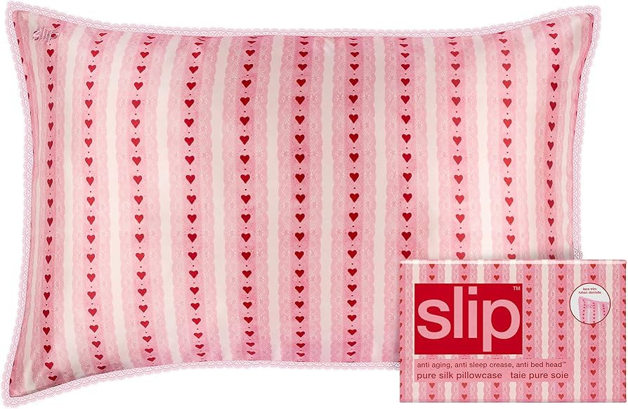 slip The Original Queen Pure Silk Pillowcase – Sweetie Limited Edition with Lace Trim – 100% ... | Amazon (US)