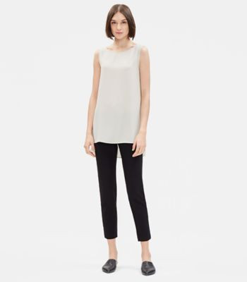 System Silk Georgette Crepe Long Shell | Eileen Fisher