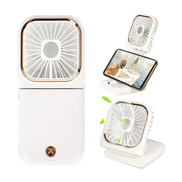Portable Mini Fan Small Battery Operated Fan 5 in 1 as Power Bank,Phone Holder,Handheld Fan,Desk ... | Walmart (US)