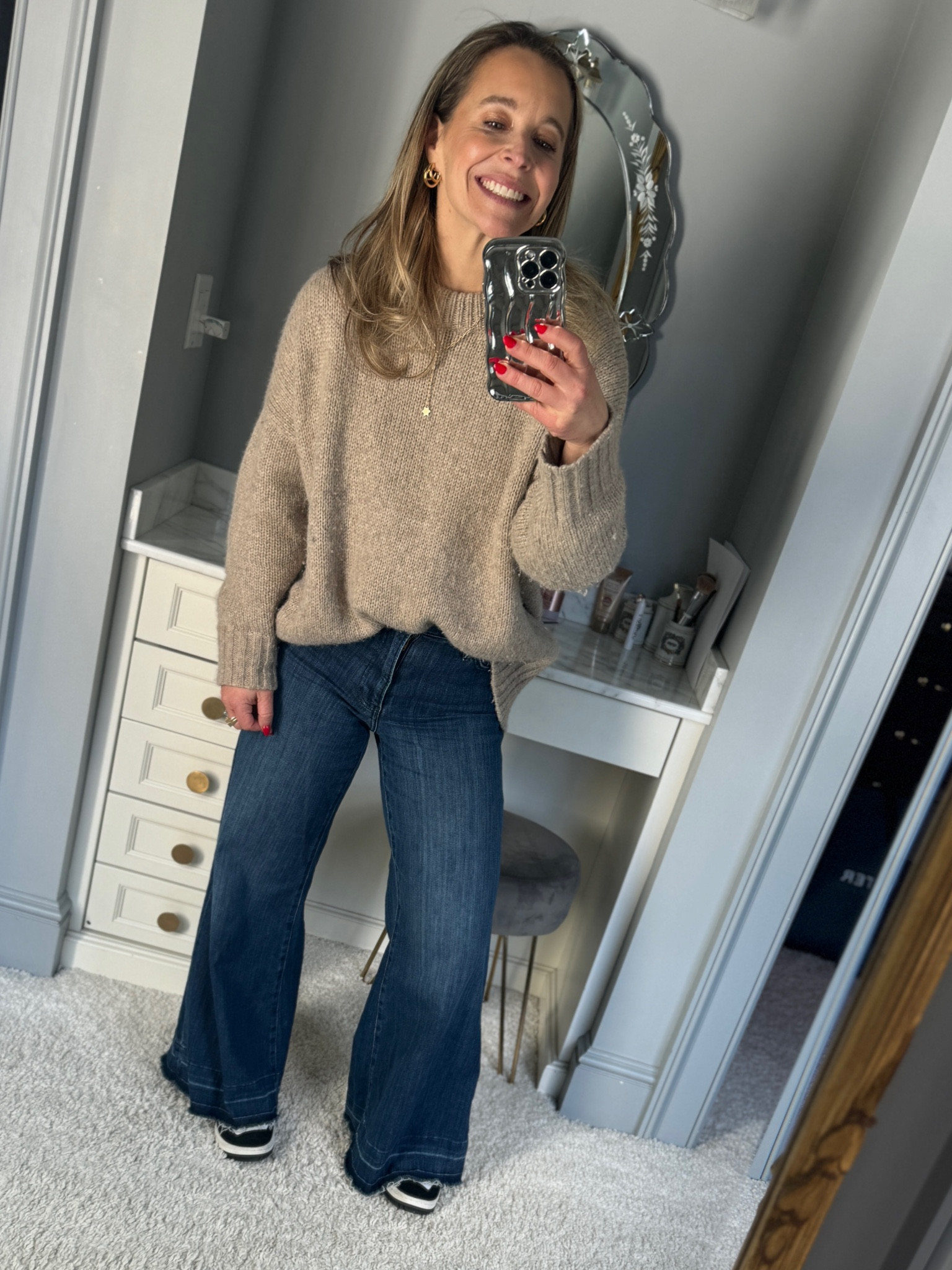 Easy OOTD. 

wide leg jeans - sweater - new balance sneakers - petite style



#LTKover40 #LTKstyletip