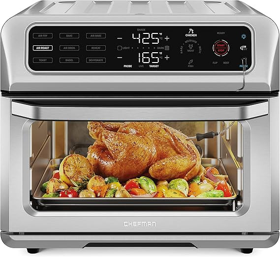 Chefman Air Fryer Toaster Oven Combo with Probe Thermometer, 12-In-1 Stainless Steel Convection C... | Amazon (US)