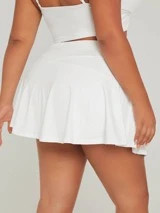 SHEIN SXY Plus Solid Flare Hem Skirt | SHEIN