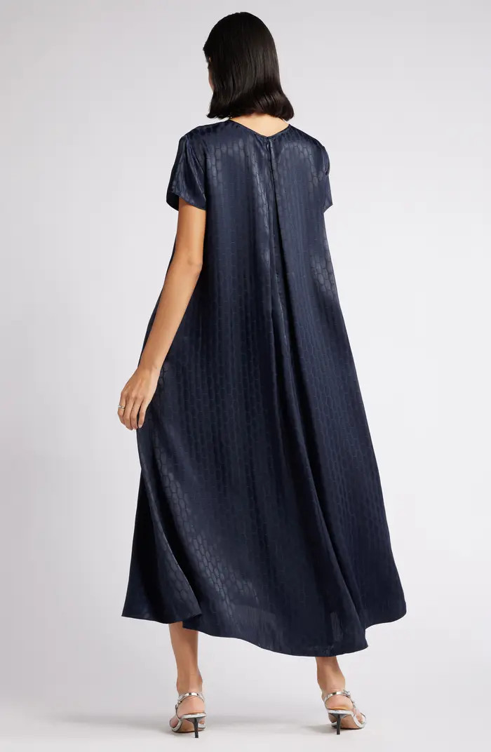 Jacquard Pleat Back Maxi Dress | Nordstrom