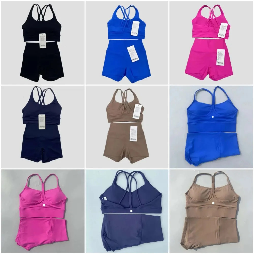 Women Two Pieces Yoga Set Sport Bra Fitness Tank Top High Waist Workout Tights Biker Gym Shorts T... | DHGate