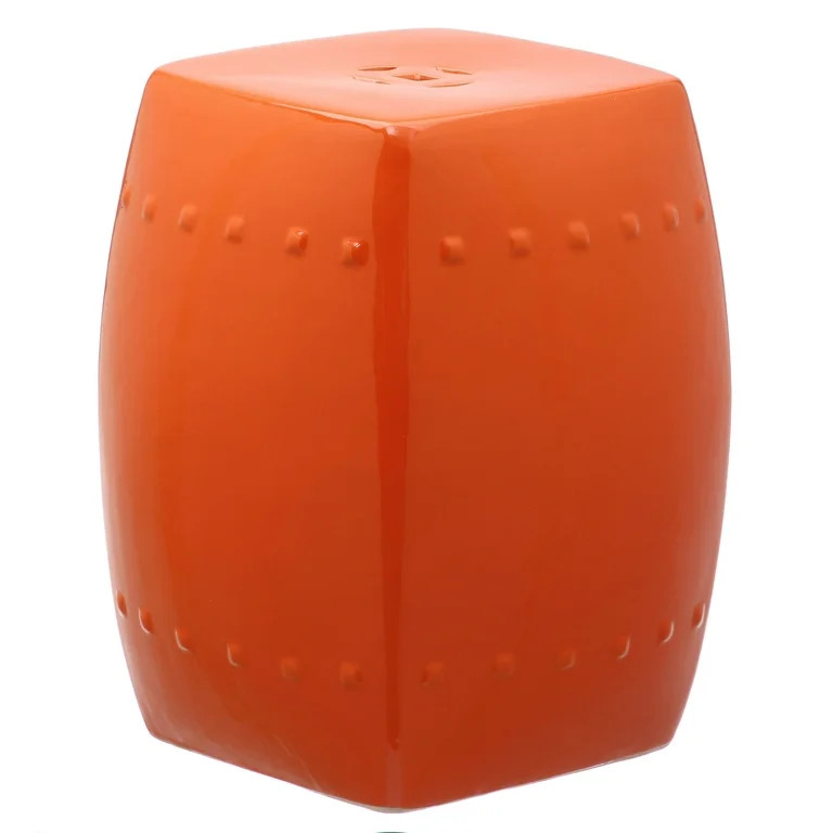 Safavieh Villa Solid Indoor/Outdoor Garden Patio Stool, Orange | Walmart (US)