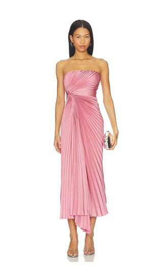 AMUR Everyn Pleated Gown in Pink. - size 4 | Revolve Clothing (Global)