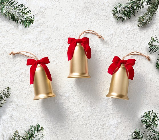Vintage Gold Bell Ornaments (6"), Set of 3 | Pottery Barn Kids