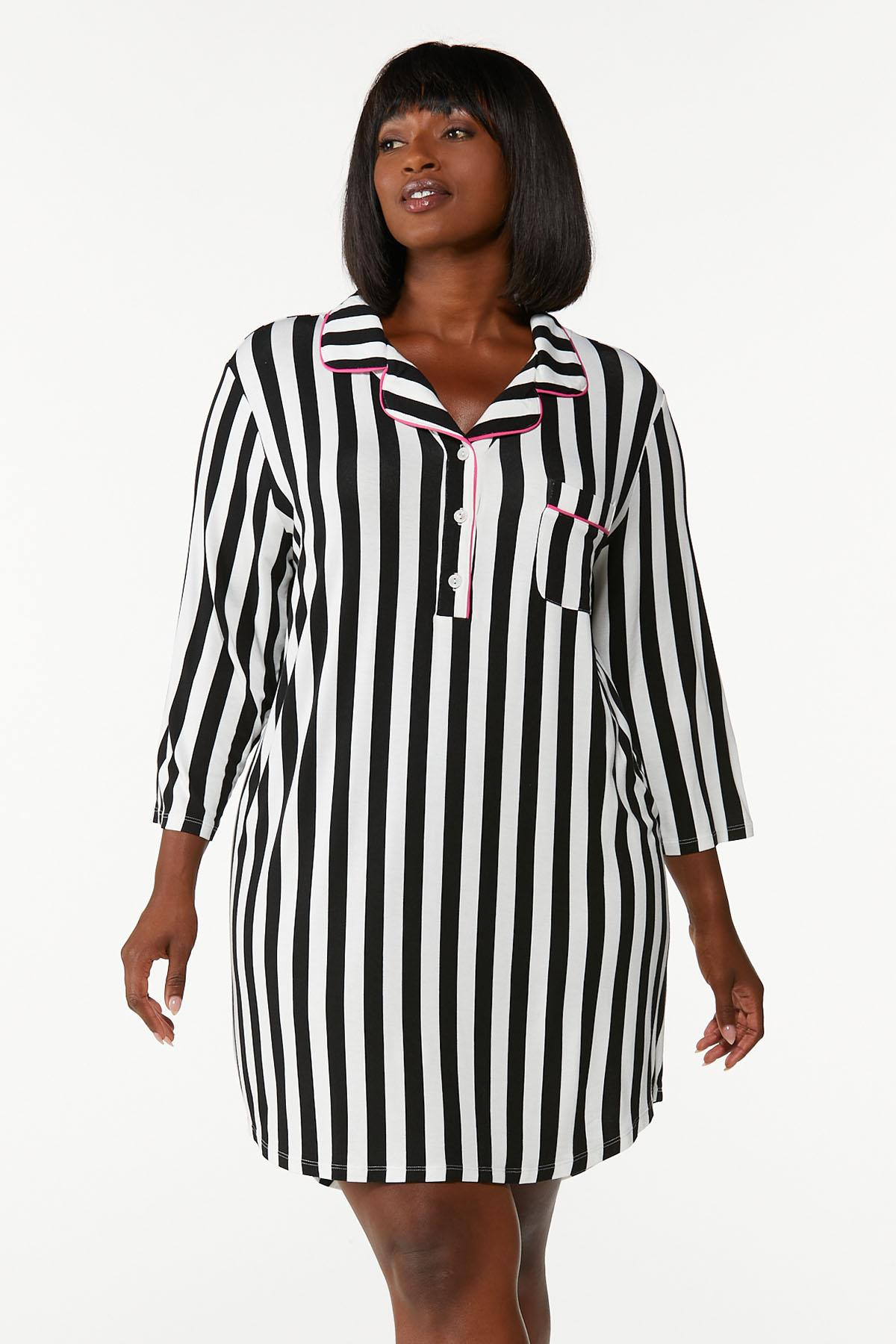 Plus Size Striped Sleep Shirt | Cato Fashions