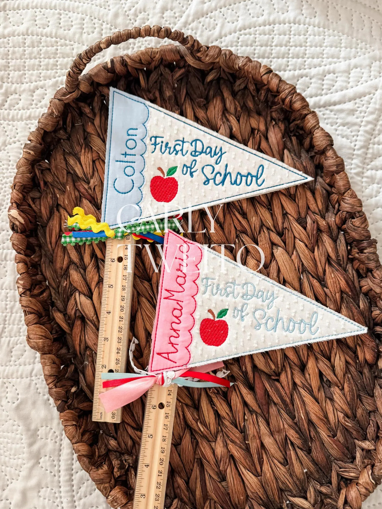 Personalized First Day of School Pennant Flag | Custom Name Photo Prop | Etsy (Global)