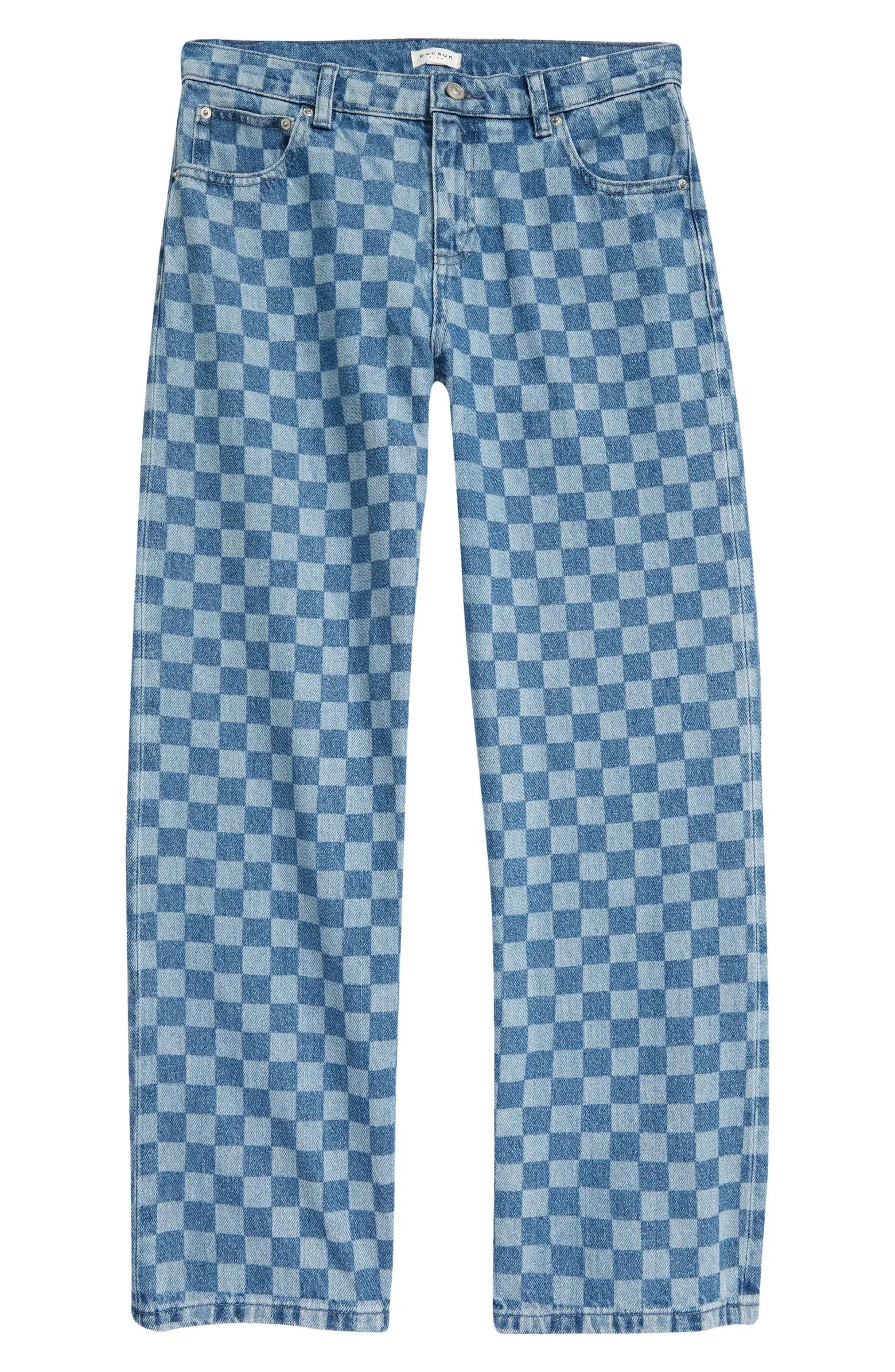 PacSun Kids' Checker Print Straight Leg Jeans | Nordstrom | Nordstrom