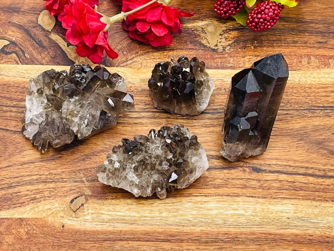 Smoky Quartz Crystal Cluster Smoky Quartz Point L Rock - Etsy | Etsy (US)