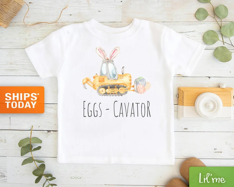Easter Boys Shirt  Funny Eggs-cavator Tractor Baseball Tee  | Etsy | Etsy (US)