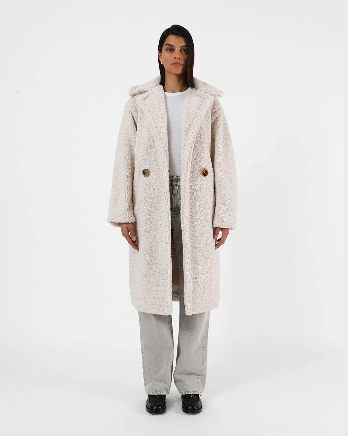 Daryna Ivory | Vegan Shearling Coat | Apparis