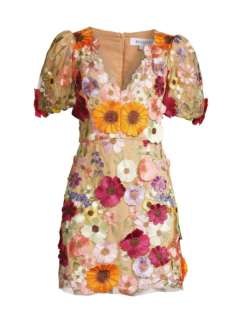 Rosalind Floral Applique Minidress | Saks Fifth Avenue