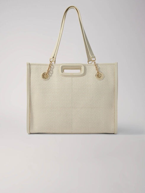 Raffia-effect textile tote bag | Maje US | Maje US