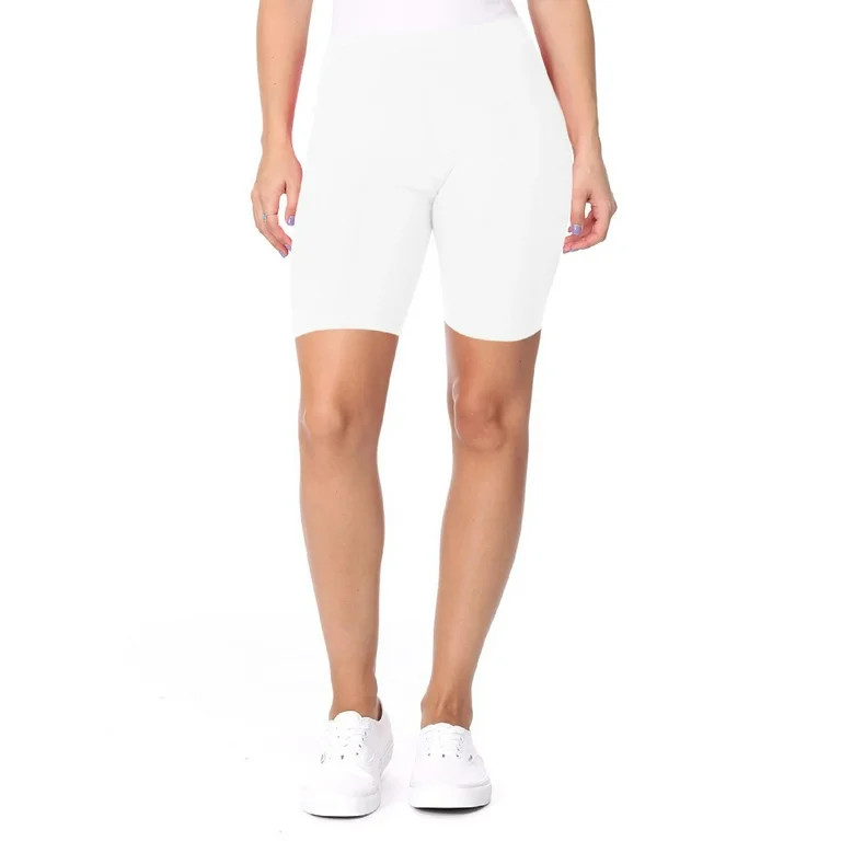 Women's Workout High Waist Comfy Elastic Band Solid Active Yoga Biker Shorts Pants S-3XL | Walmart (US)