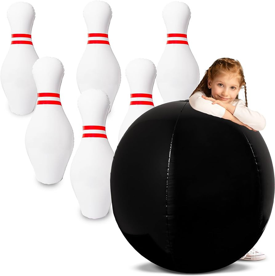 Island Genius Giant Inflatable Bowling Set for Kids, Jumbo Bowling Ball & Pins, Giant Bowling Gam... | Amazon (US)