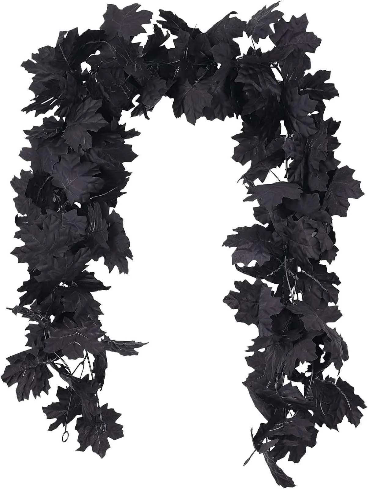 Darzheoy Fall Decor Black Garland, Black Decorations Halloween Garland, Fall Wall Hanging Maple L... | Walmart (US)