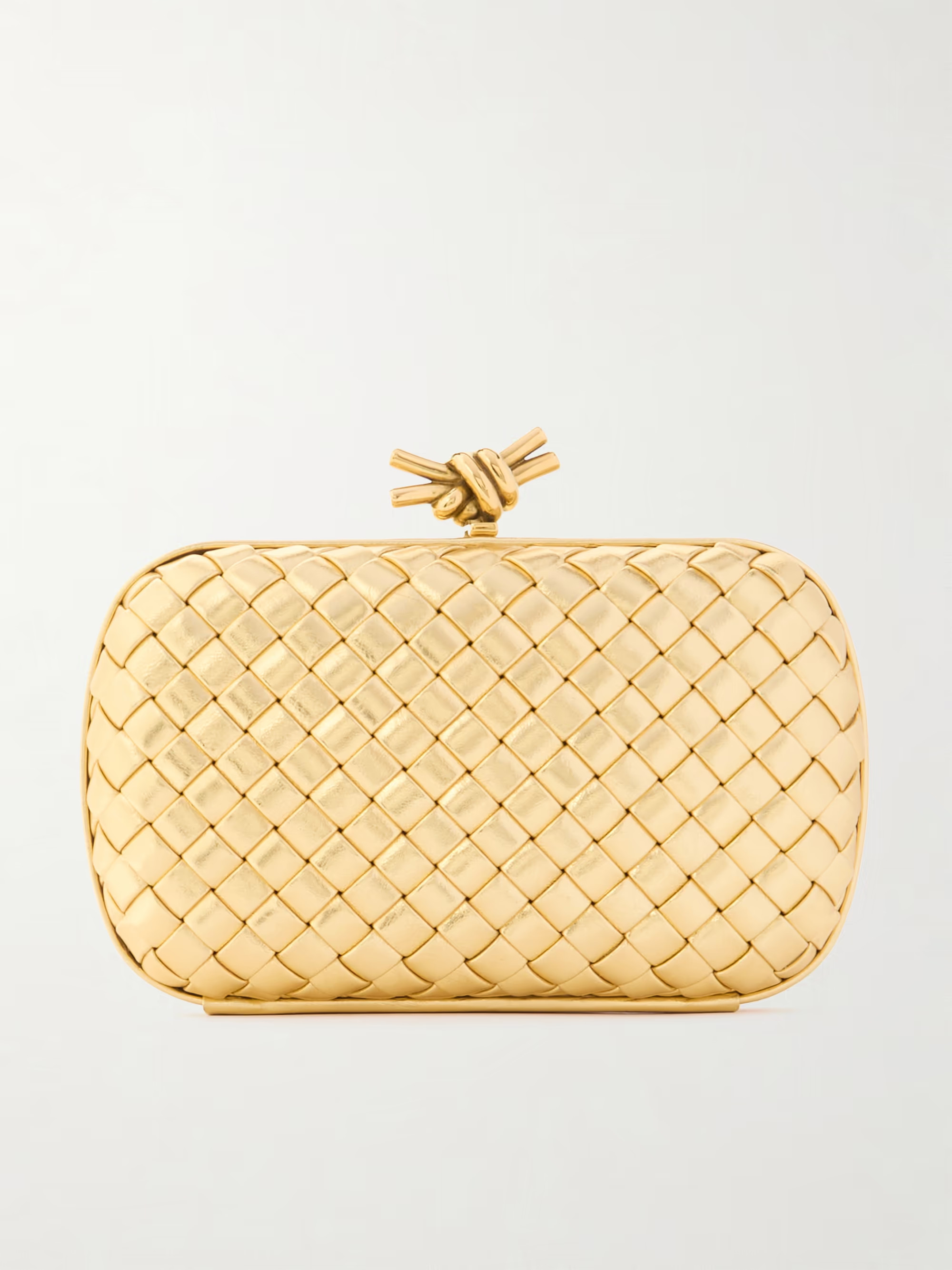 Knot padded intrecciato metallic leather clutch | NET-A-PORTER (UK & EU)