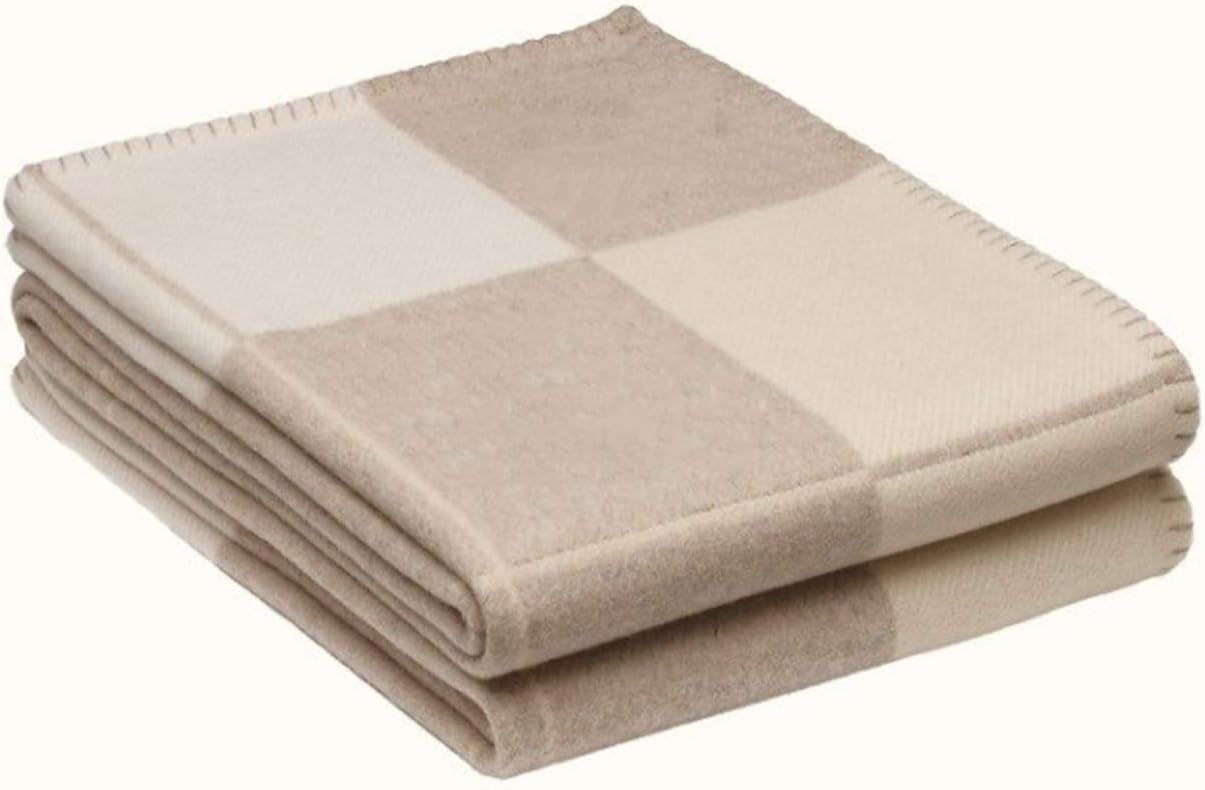 KAILI 55" x 63" Cashmere Knitted Throw Blanket, Camping Blanket Shawl, Decorative English Letter ... | Amazon (US)