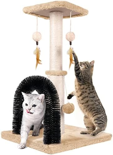 OYSMY Cat Scratching Post, Sisal Cat Scratcher with Arch Cat Self Groomer and Platform for Indoor Ca | Amazon (US)
