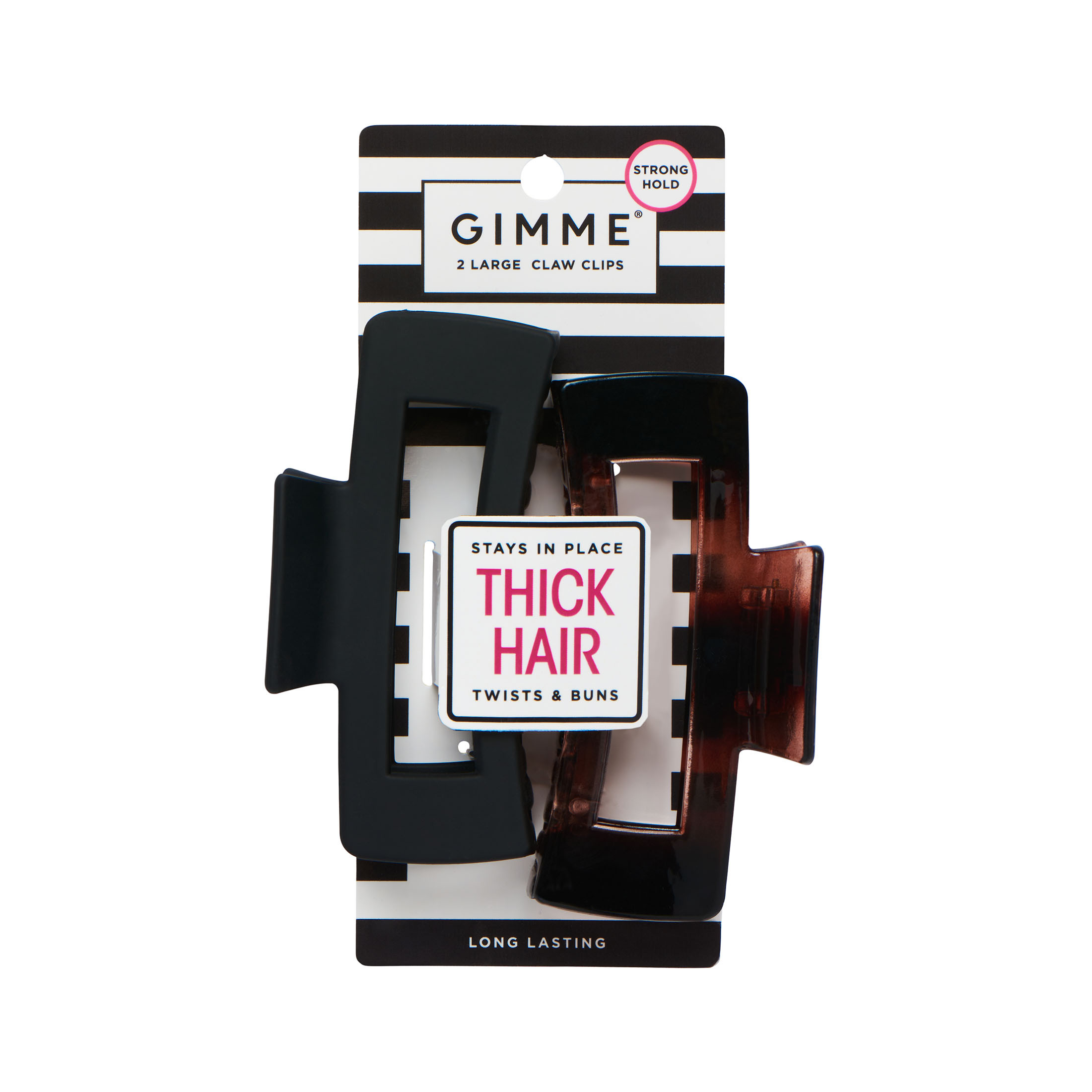 Gimme® Rectangle Claw Clip, Black Tortoise, 2 Count | Walmart (US)