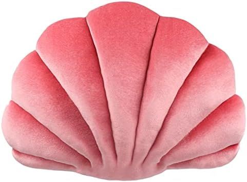 Yi-gog Sea Princess Seashell Decorative Pillow,1 Velvet Throw Pillowcases Sea Ocean Theme Seashel... | Amazon (US)