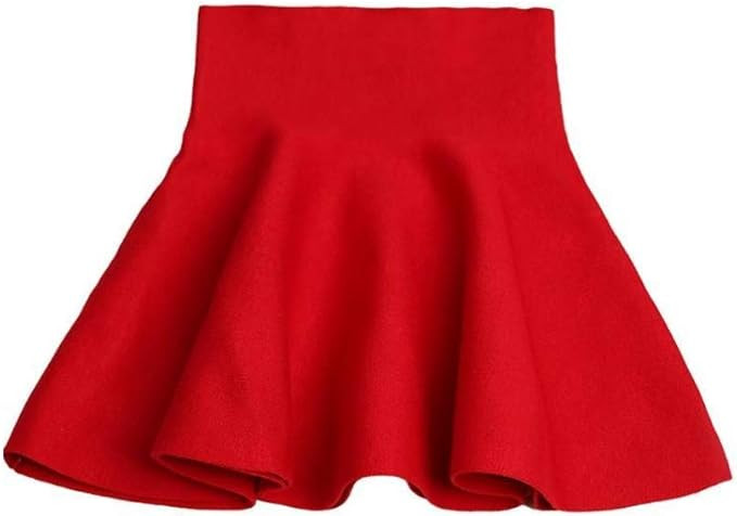 Mesinsefra Little Big Girls' High Waist Knitted Flared Pleated Skirt Casual | Amazon (US)