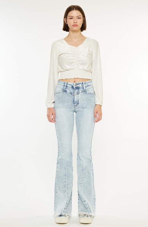 KanCan Ashton High Rise Flare Jeans in Light Wash at Nordstrom, Size 30 | Nordstrom