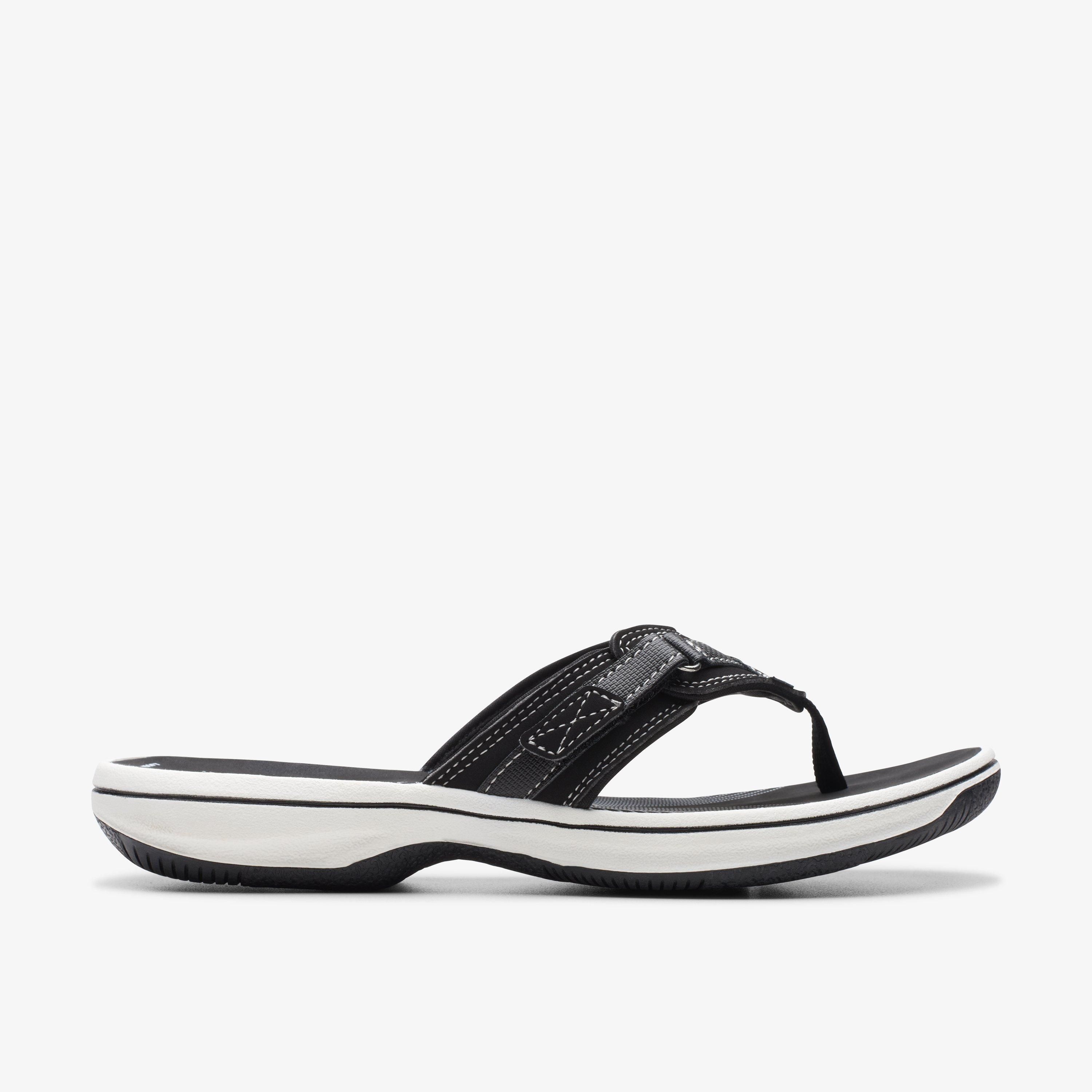 WOMENS Breeze Sea Black Synthetic Flip Flop Sandals | Clarks | Clarks (US)