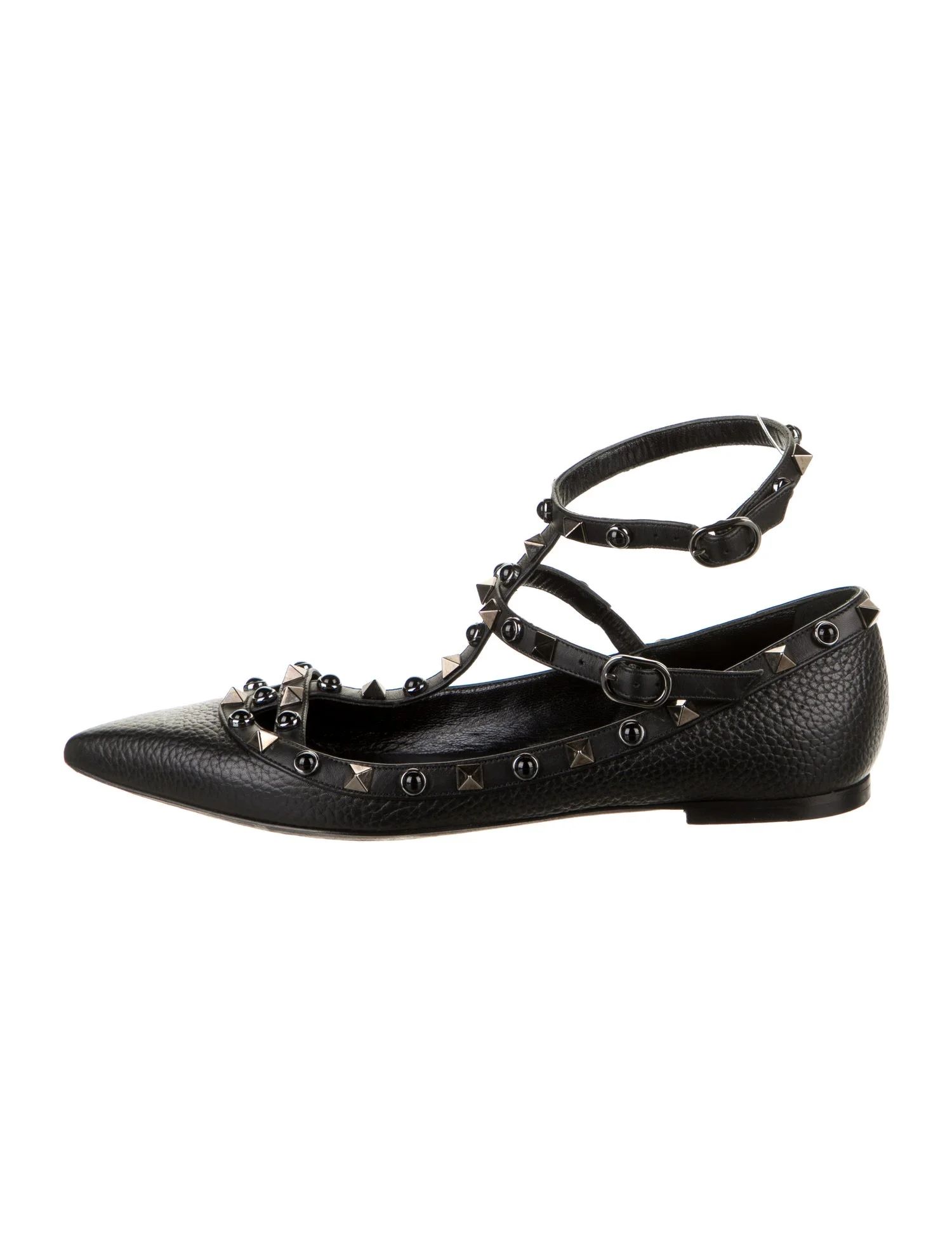 Rockstud Accents Leather Flats | The RealReal