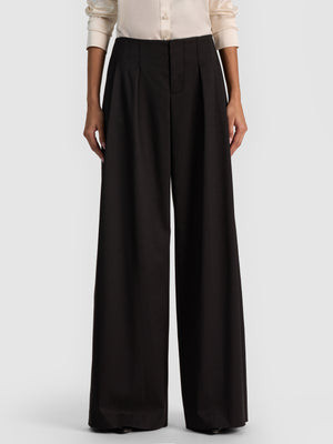 ELIAS DOUBLE PLEAT TROUSER - BLACK | Alice + Olivia
