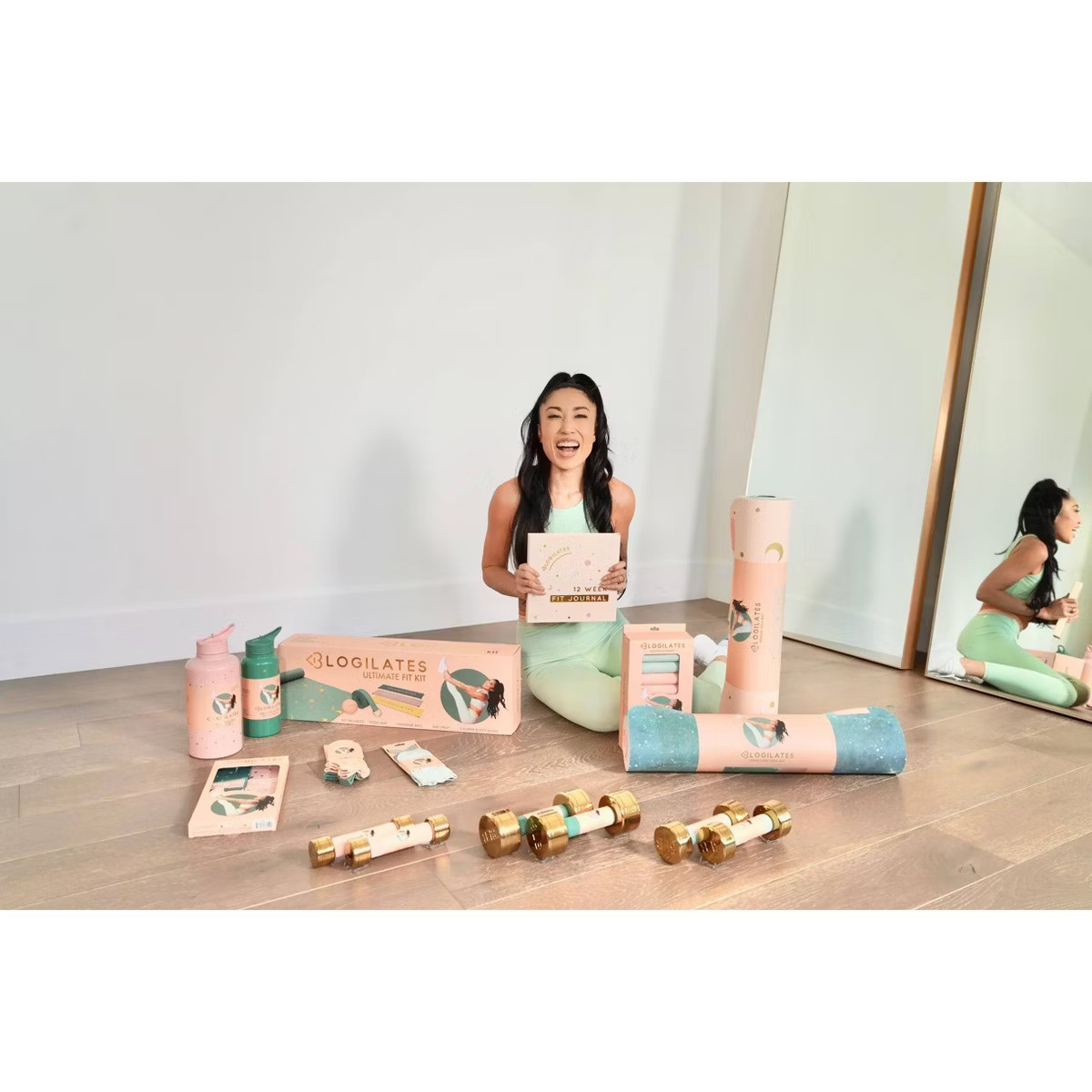 Blogilates Starter Fit Kit: Yoga Mat, Strap & Exercise Band for Core Muscles | Target