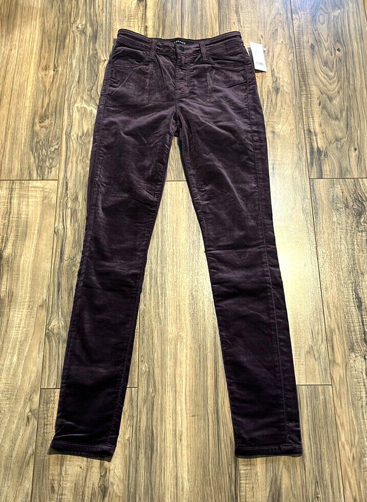 NWT $ 228 J BRAND MARIA High Rise Skinny Leg Velvet in Aubergine 25  | eBay | eBay US